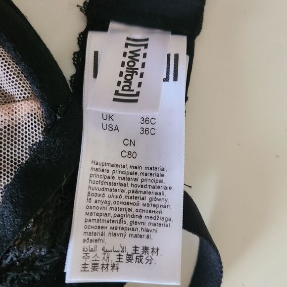 wolford sheer lace black underwire bra romantic feminine ethereal bra size 36C - Picture 3 of 5